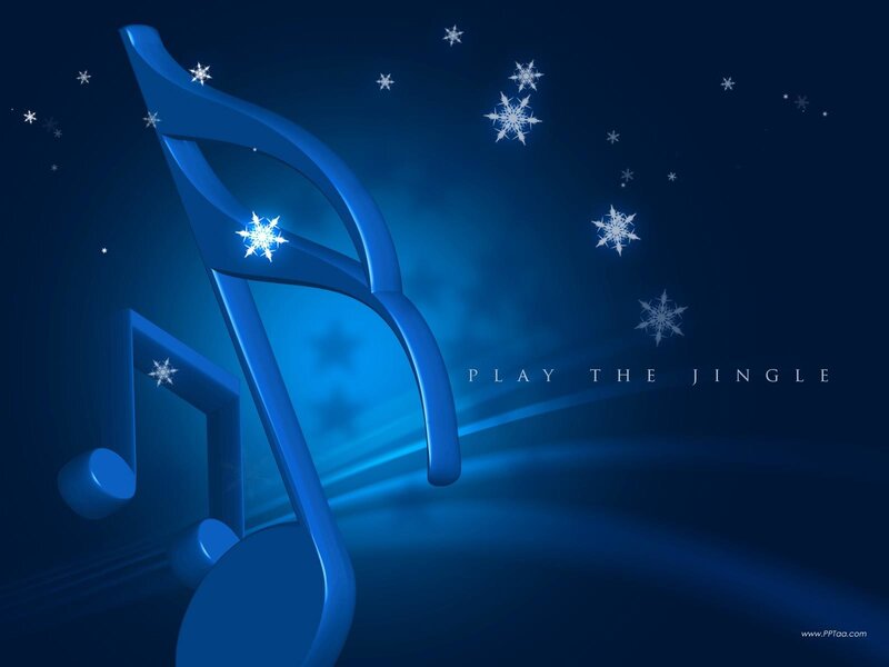 Blue music notes with snowflakes