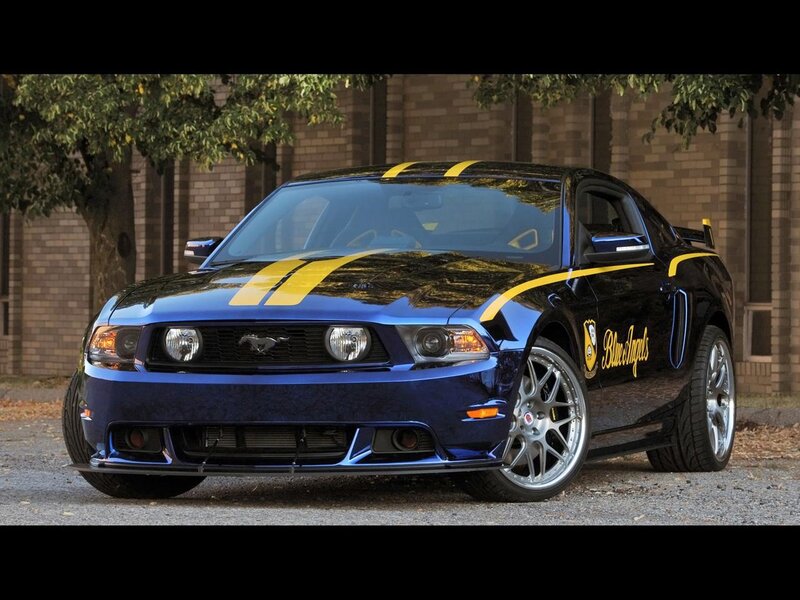 Blue Mustang Car — Dramatic, Afternoon