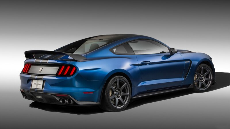 Blue Mustang Car — Dramatic, Photograph, Rear View