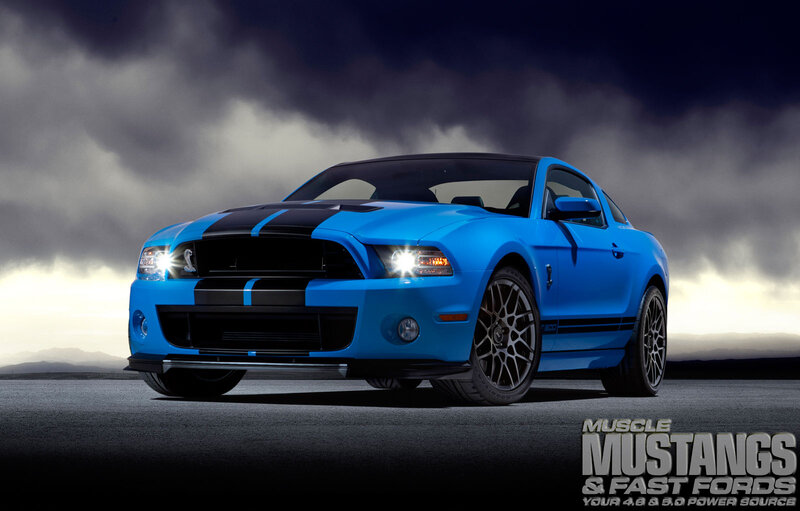Blue Mustang Car — Dramatic, Sunset