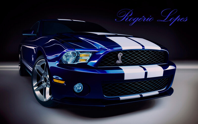 Blue Mustang Car — Dramatic