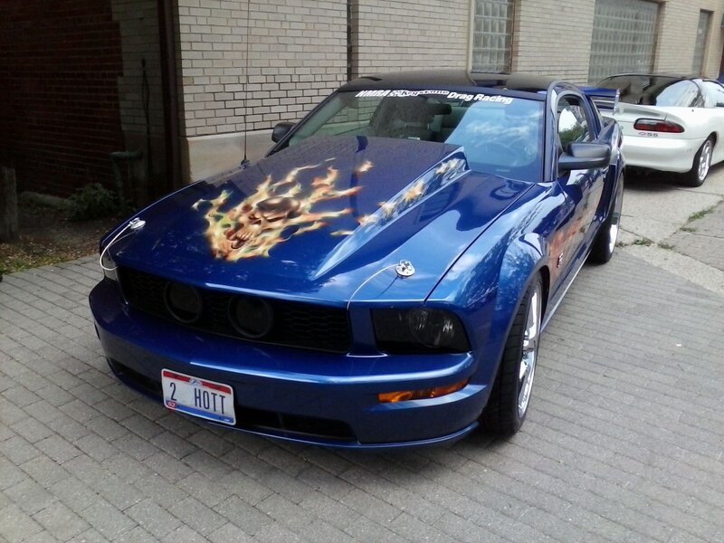 Blue Mustang Car — Neutral, Afternoon, Photograph