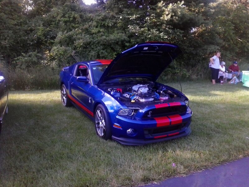 Blue Mustang Car — Outdoor, Afternoon