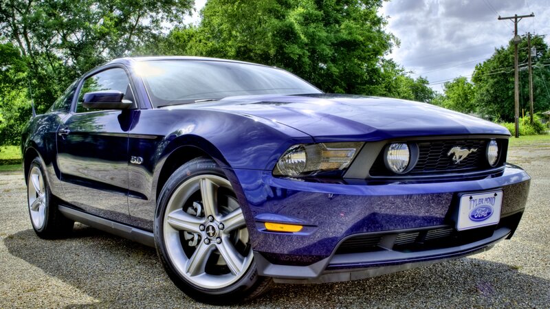 Blue Mustang Car — Purple