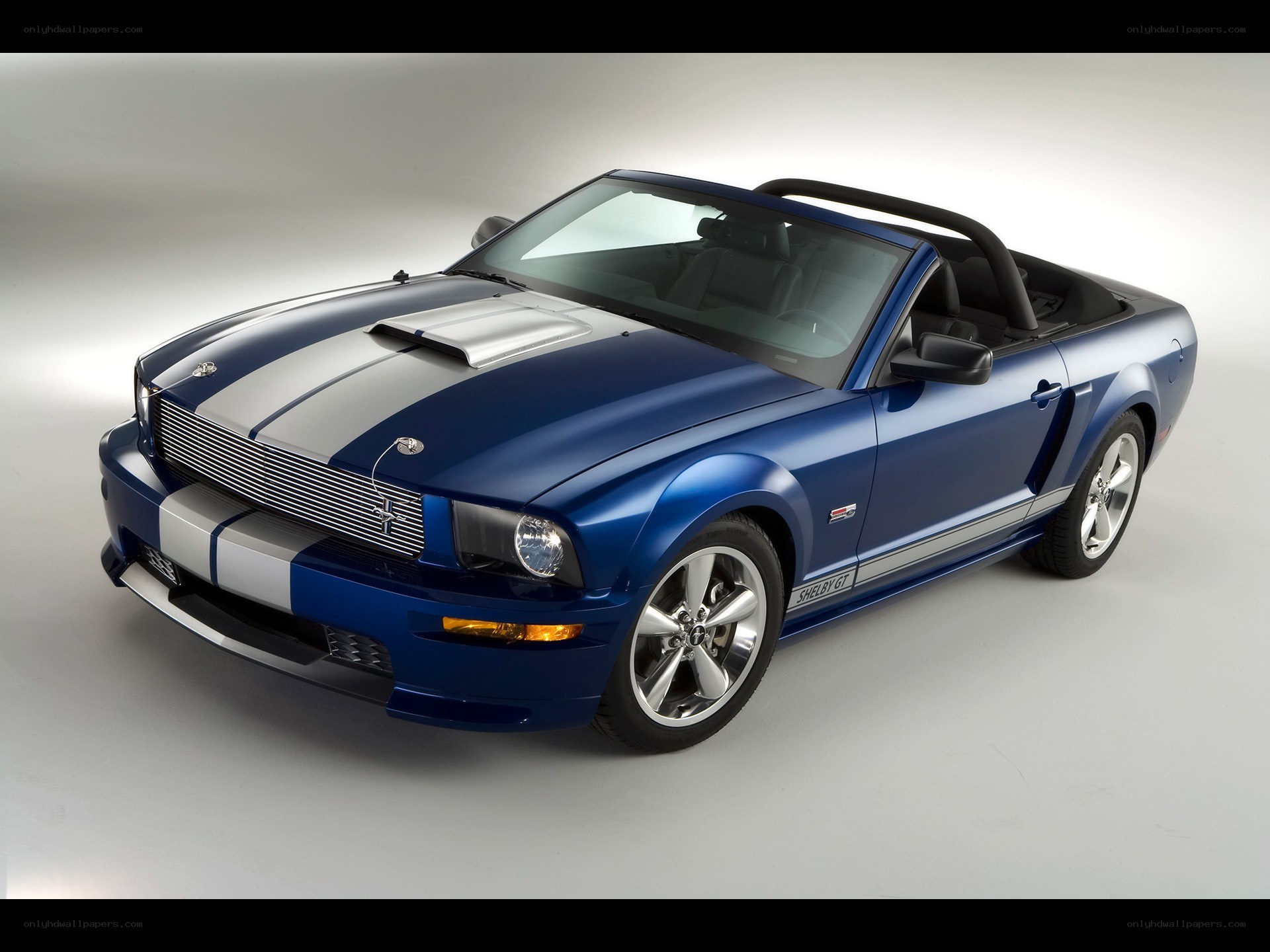 blue mustang convertible