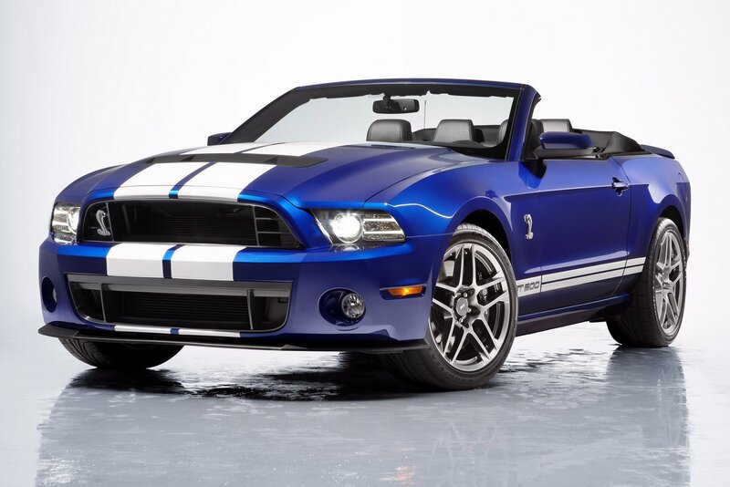 Blue Mustang Convertible — Dramatic
