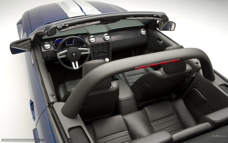 blue mustang convertible interior