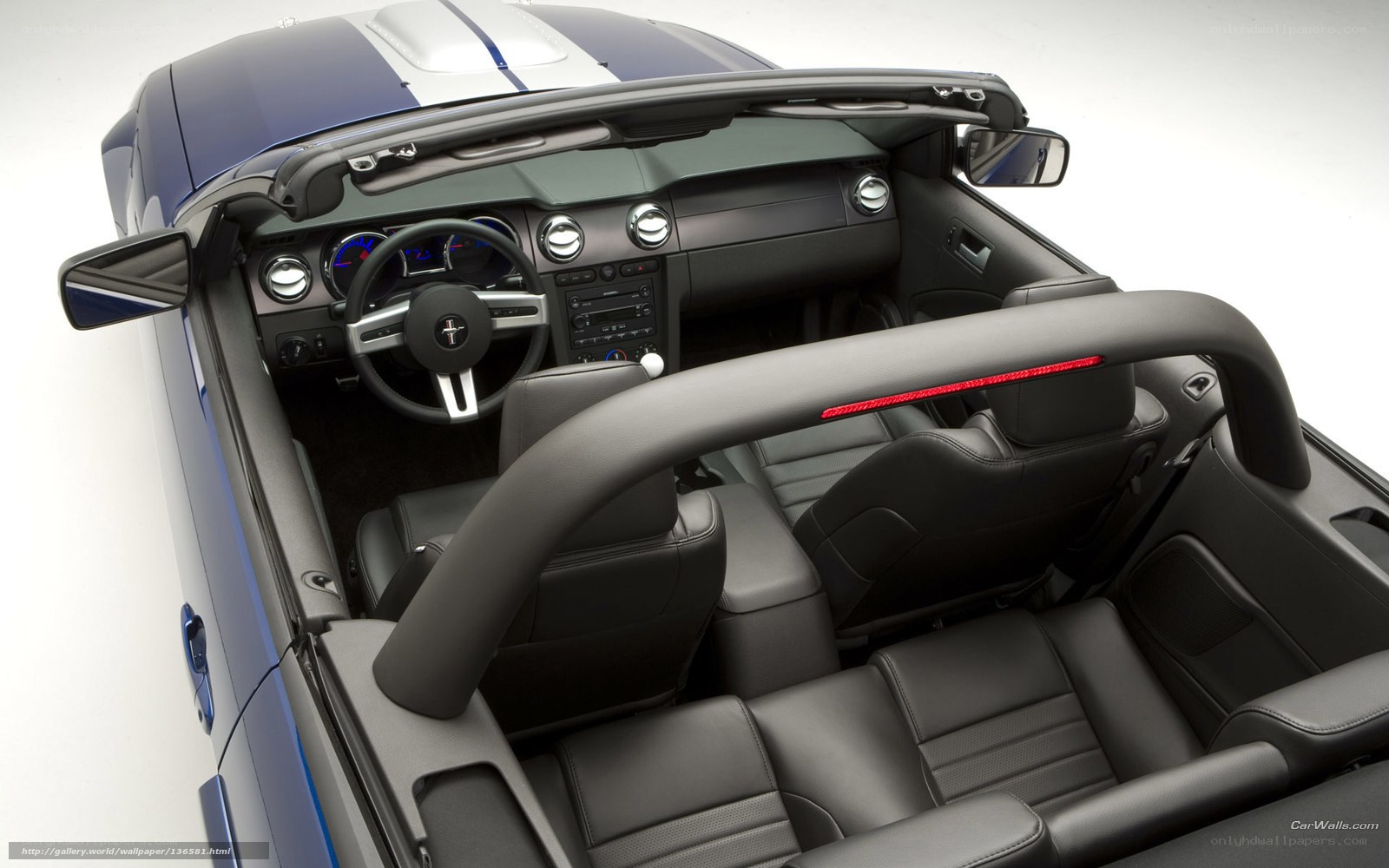 blue mustang convertible interior