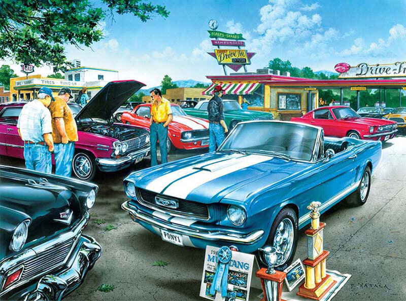 Blue Mustang Convertible — Nostalgic