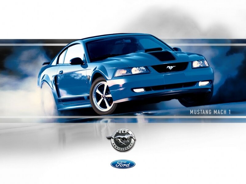 Blue Mustang Mach 1 car