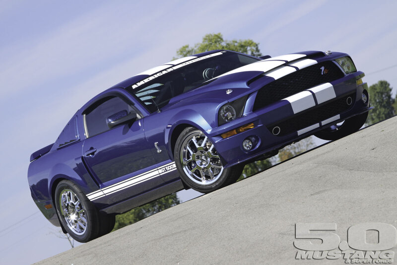 Blue Mustang on Ramp