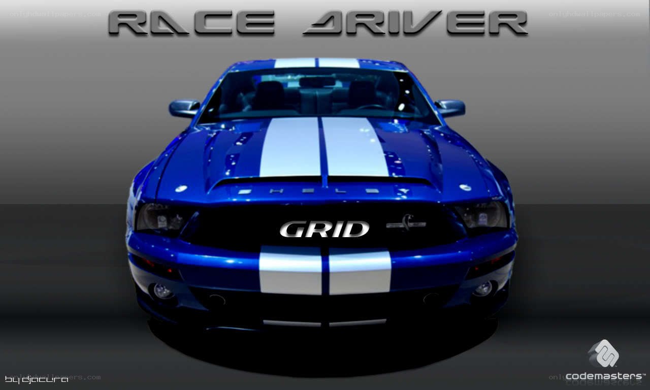 blue mustang race car
