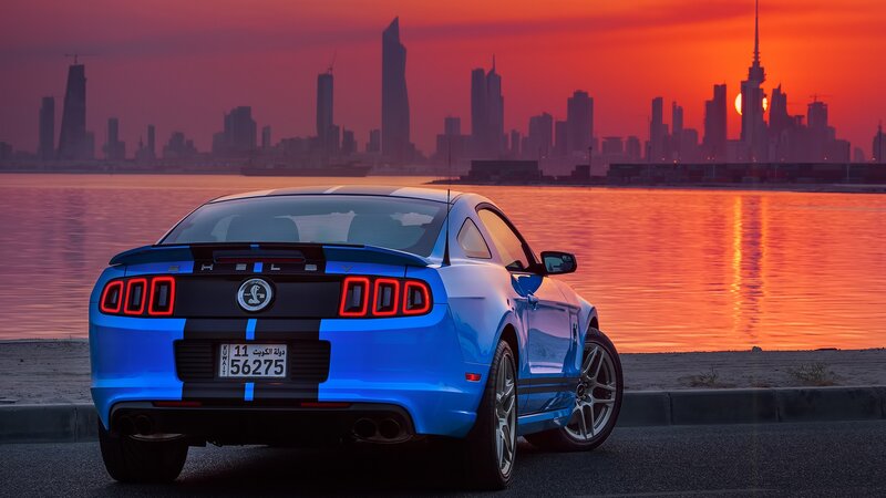 Blue Mustang Shelby — Dramatic