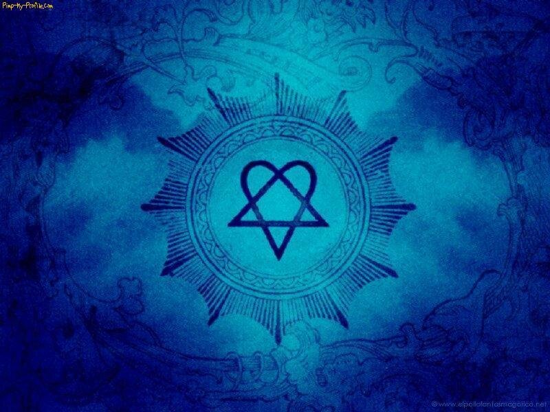 blue mystical symbol background