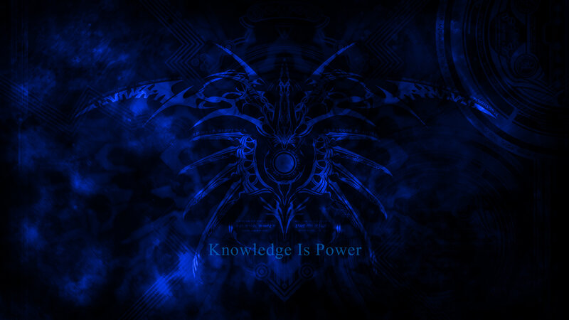 Blue mystical symbol with text