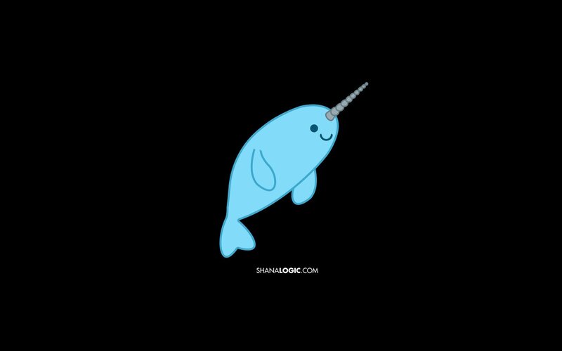 Blue Narwhal Illustration