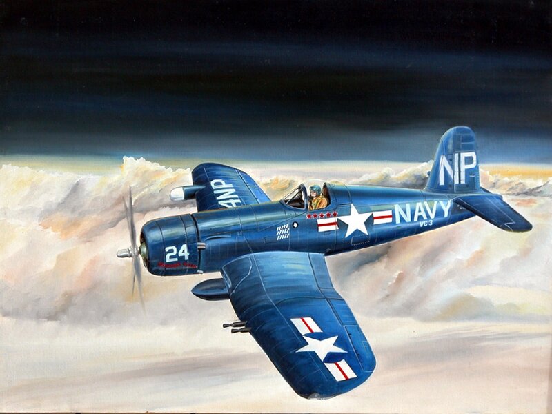Blue Naval Fighter Plane