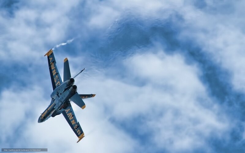 Blue Navy Jet in Flight — Dynamic