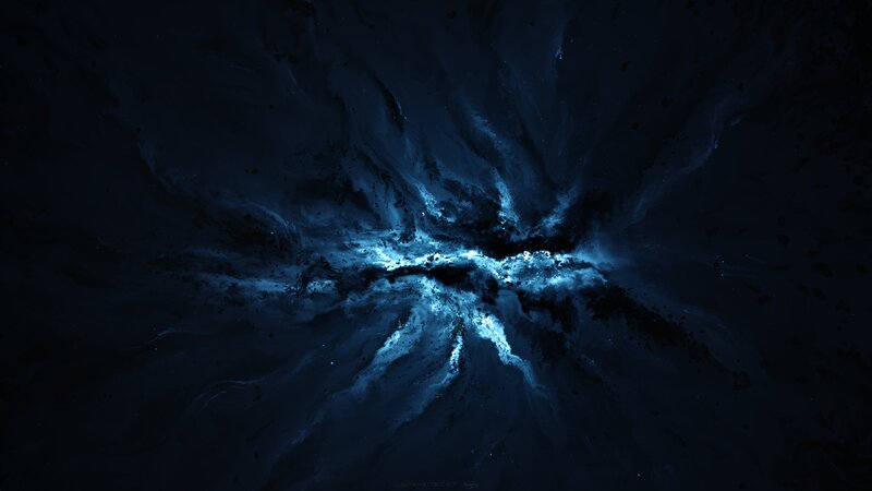 Blue Nebula Explosion — Dramatic