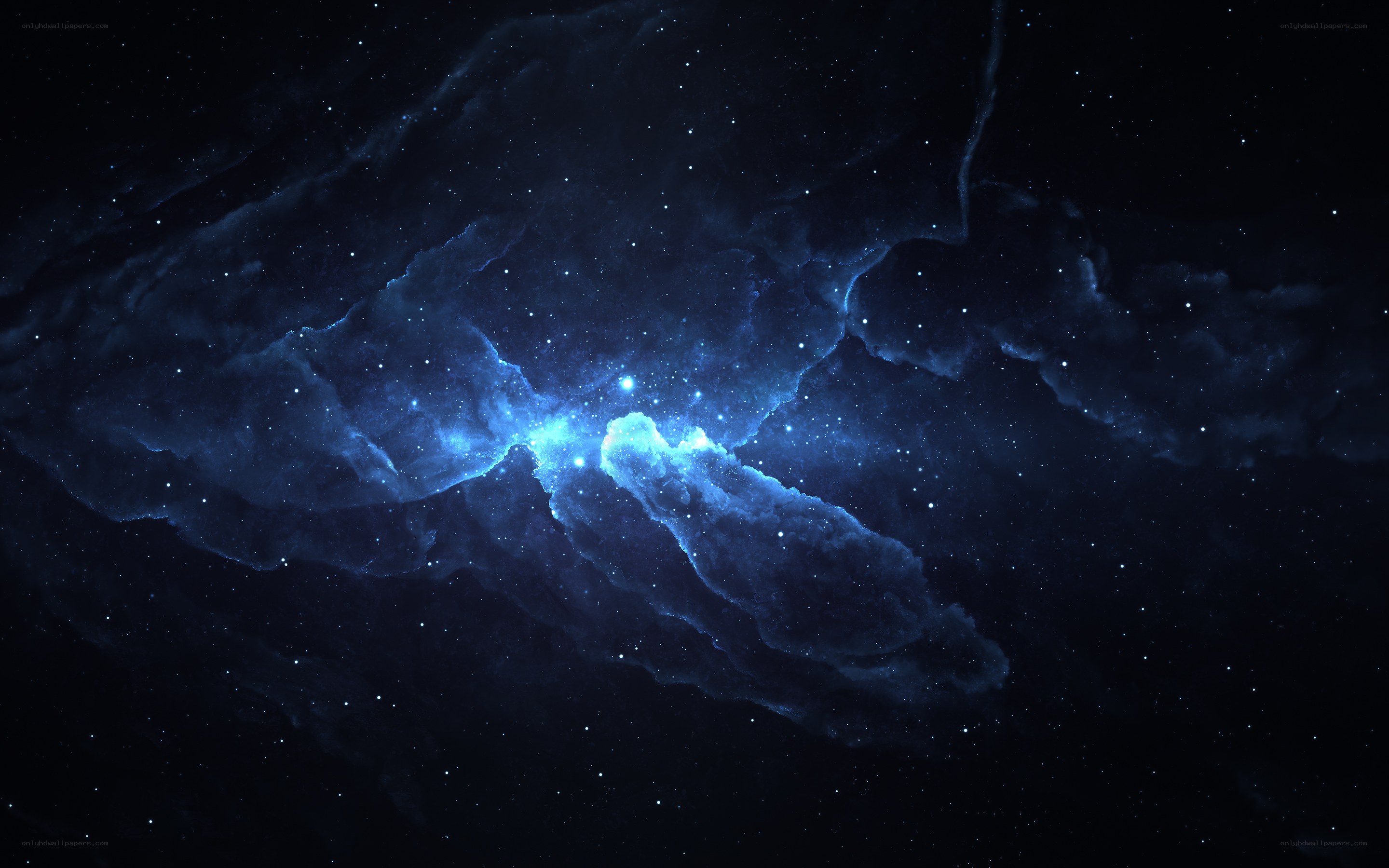 Blue nebula in space