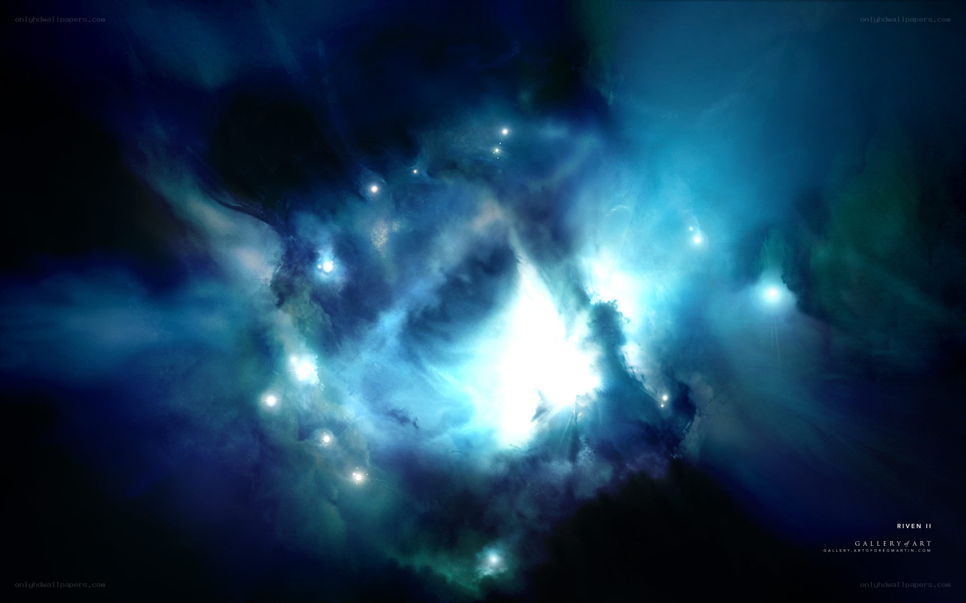 Blue Nebula in Space