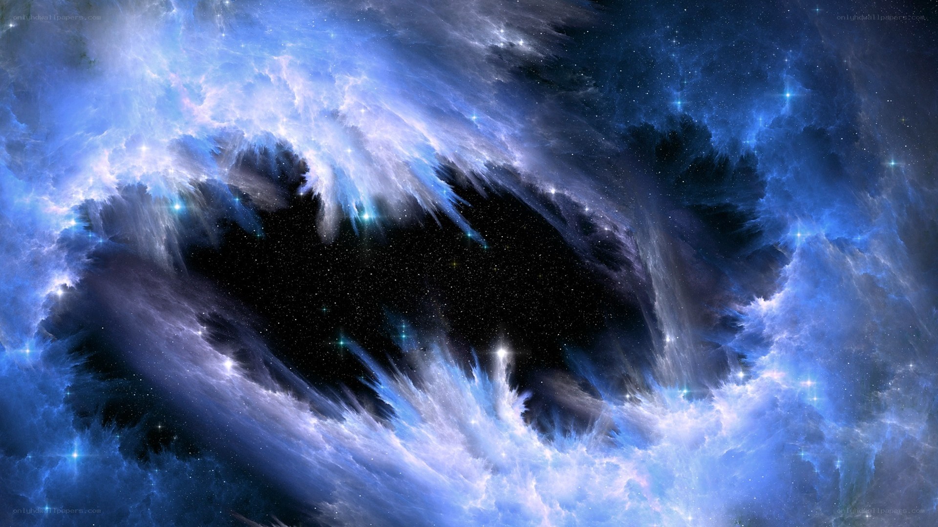 Blue nebula in space