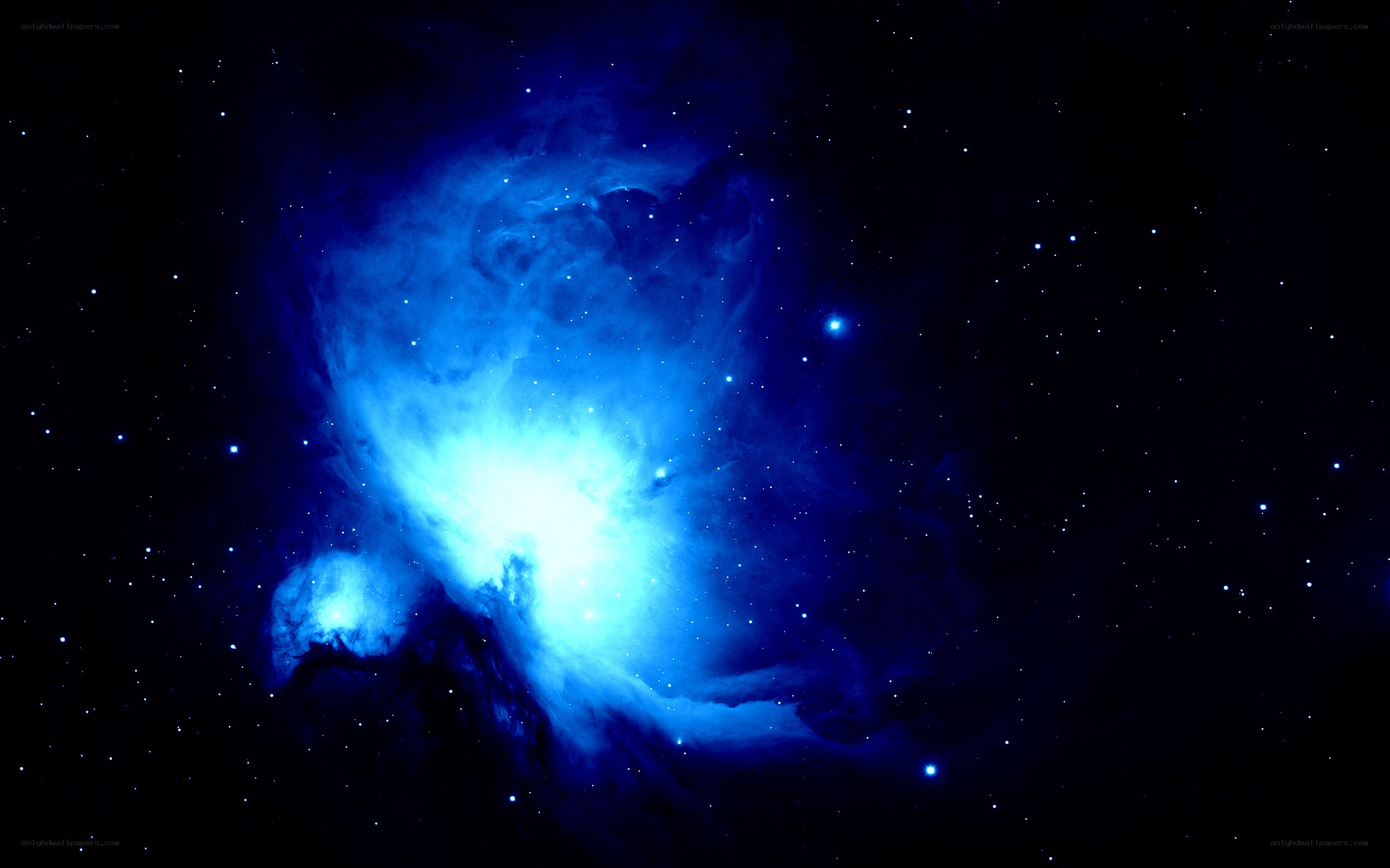 Blue nebula in space