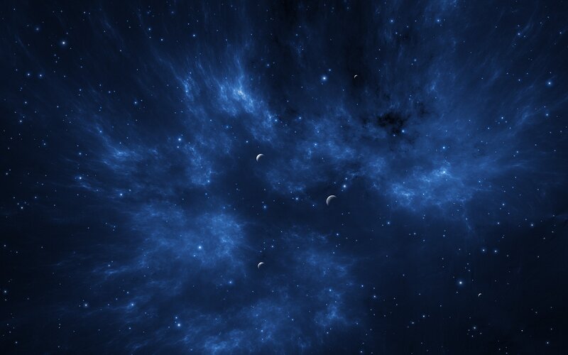 blue nebula in space