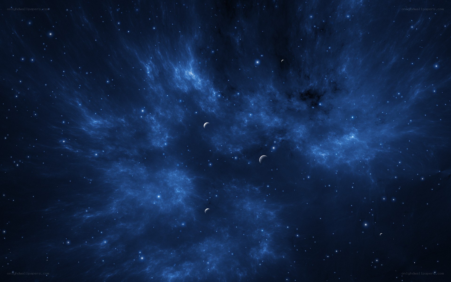 blue nebula in space