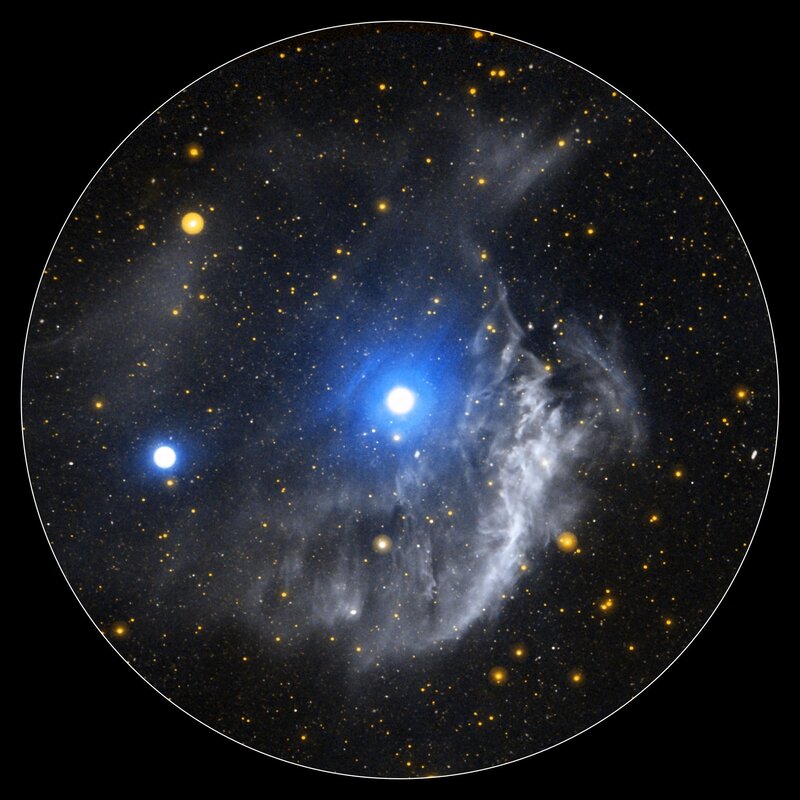 Blue nebula in space