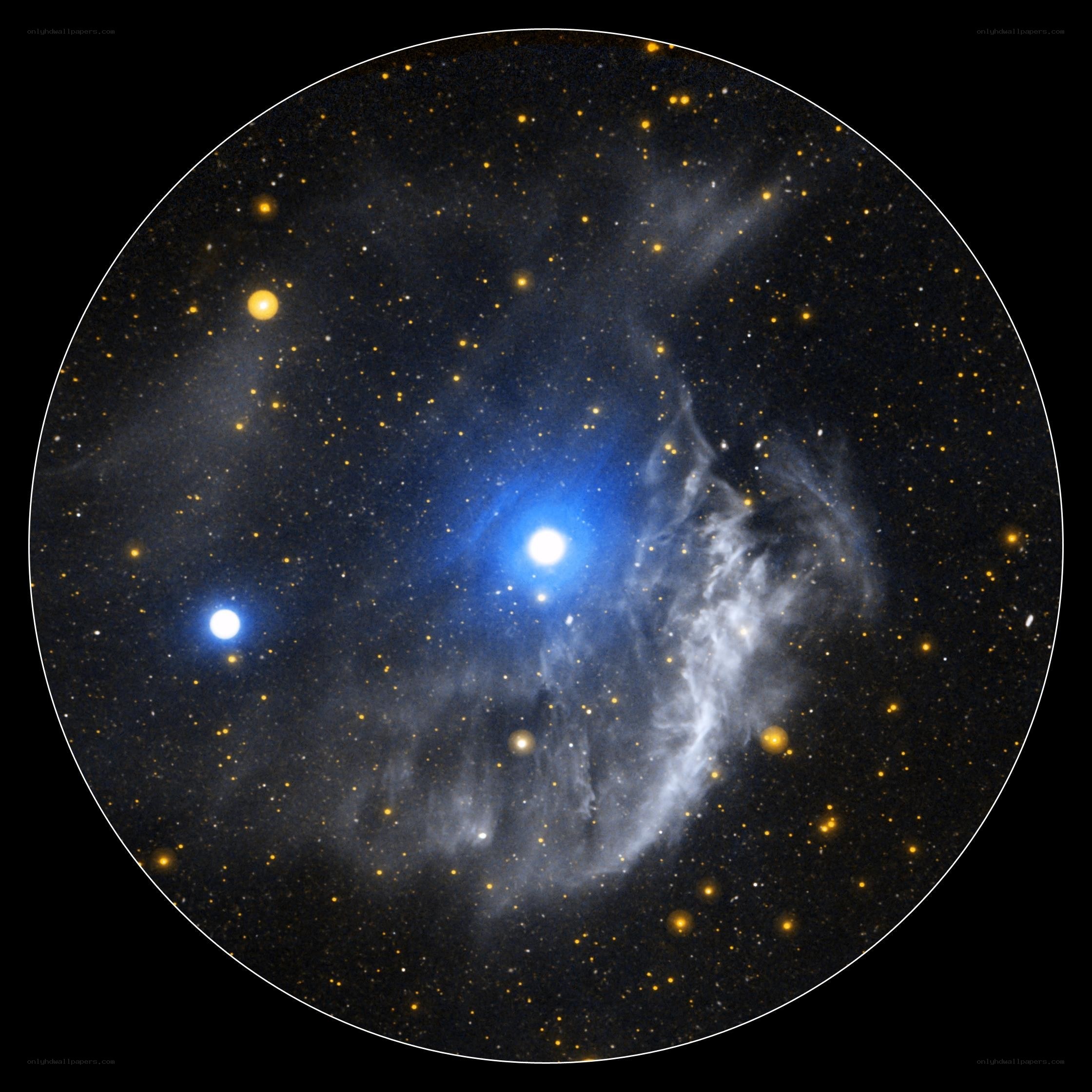 Blue nebula in space