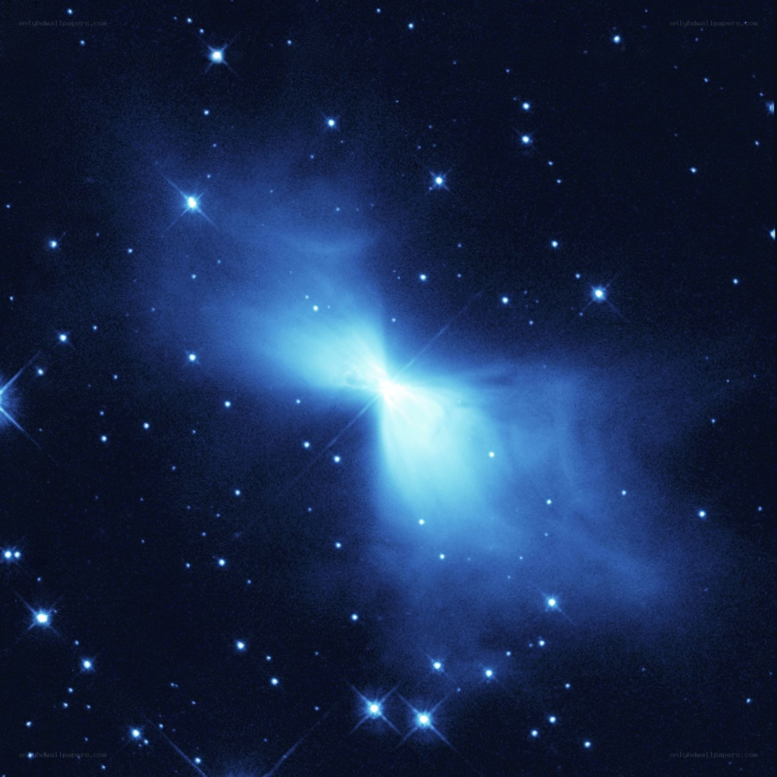 Blue nebula in space
