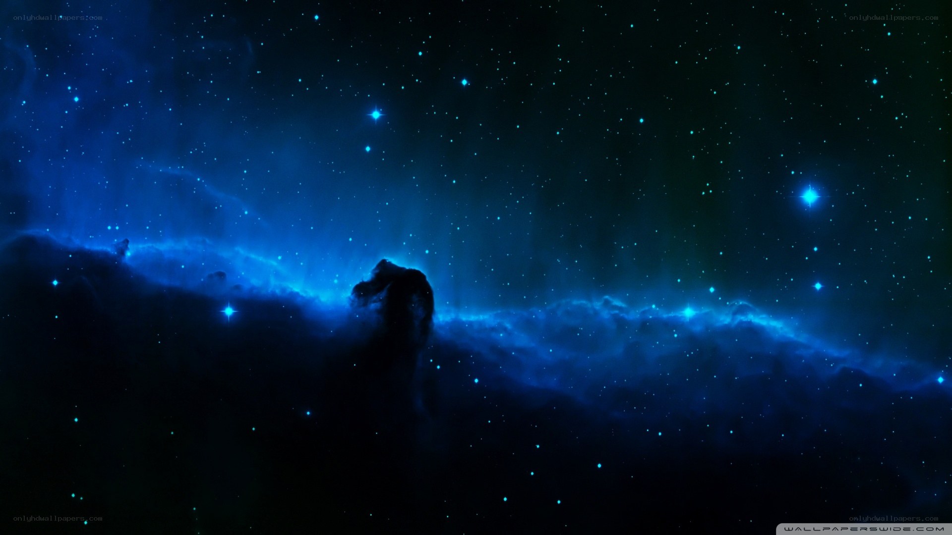 blue nebula in space