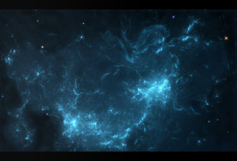 blue nebula in space