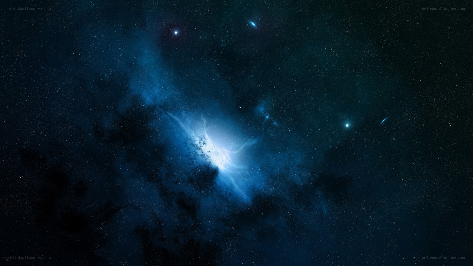 blue nebula in space