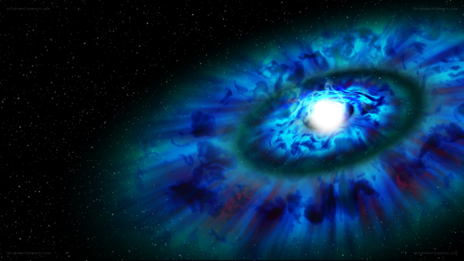 blue nebula in space