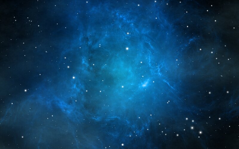 blue nebula in space