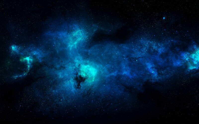 blue nebula in space