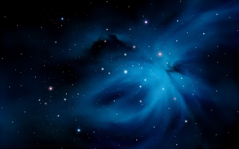 blue nebula in space