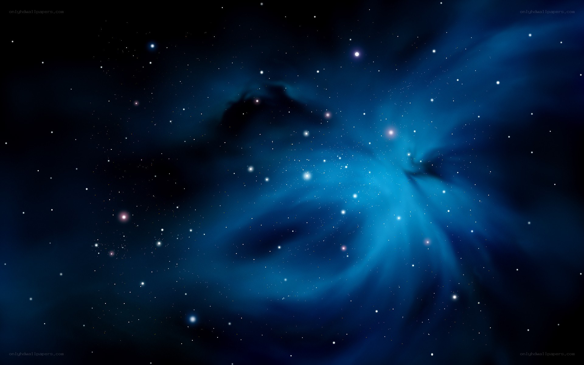 blue nebula in space