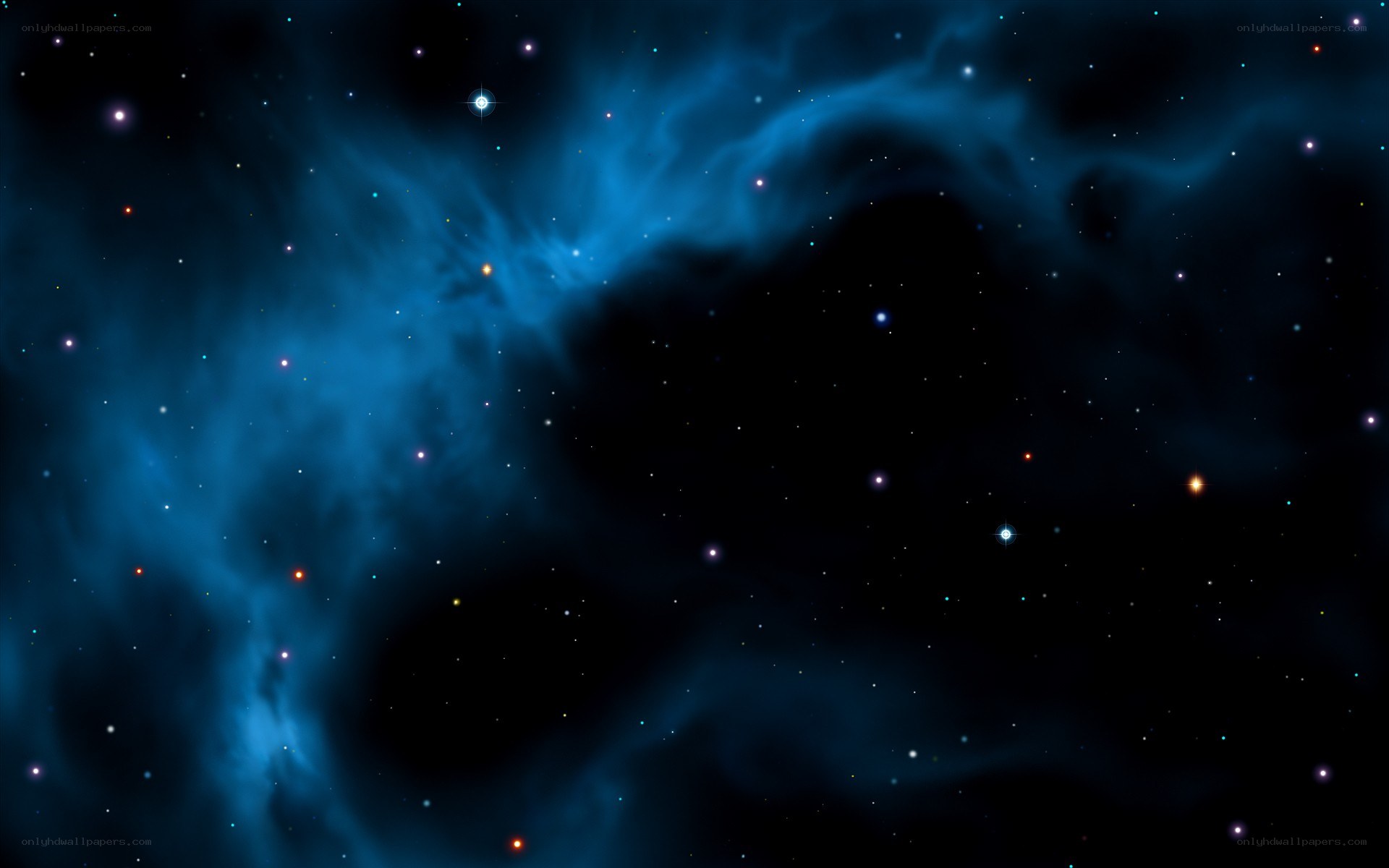 blue nebula in space