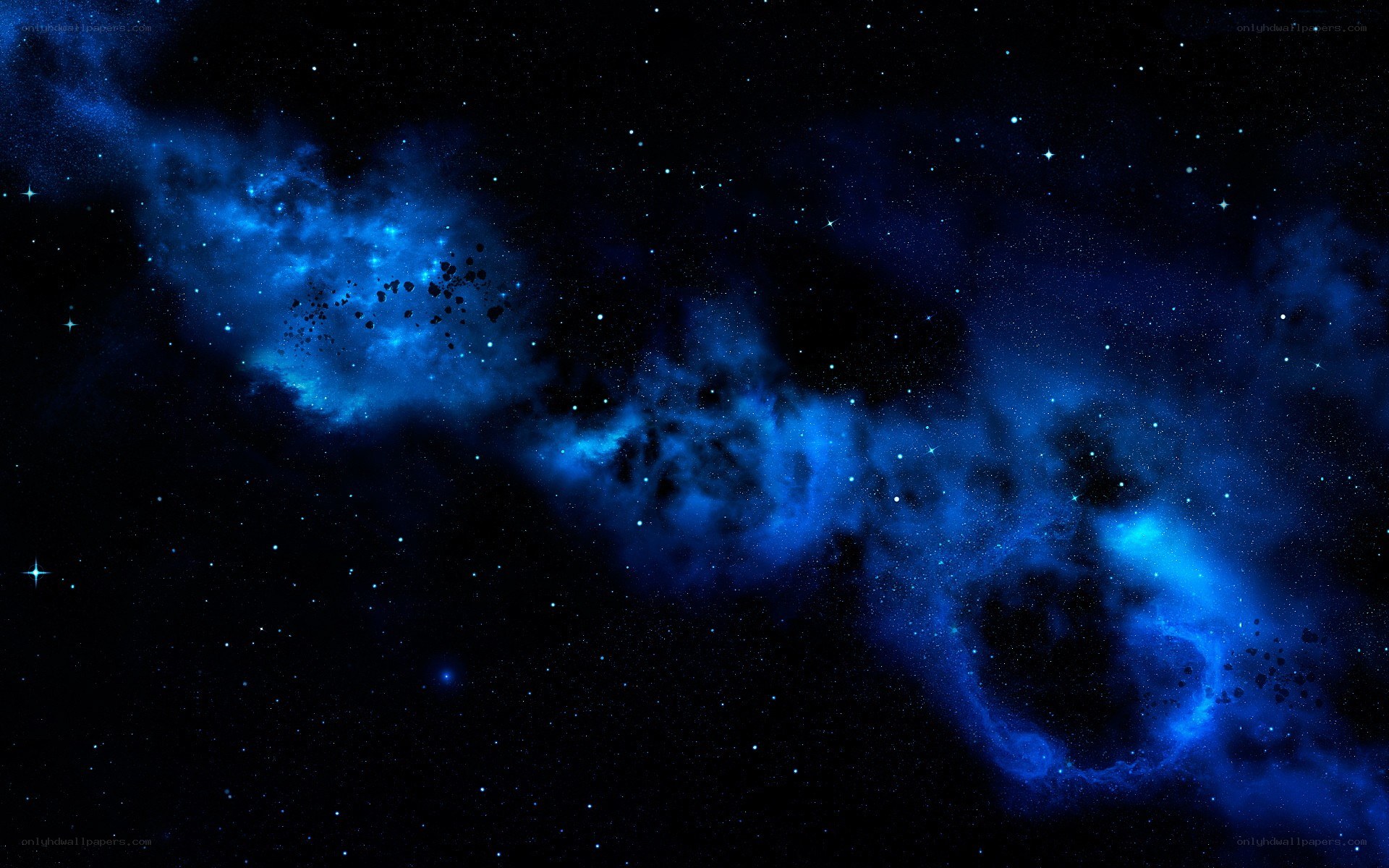 blue nebula in space