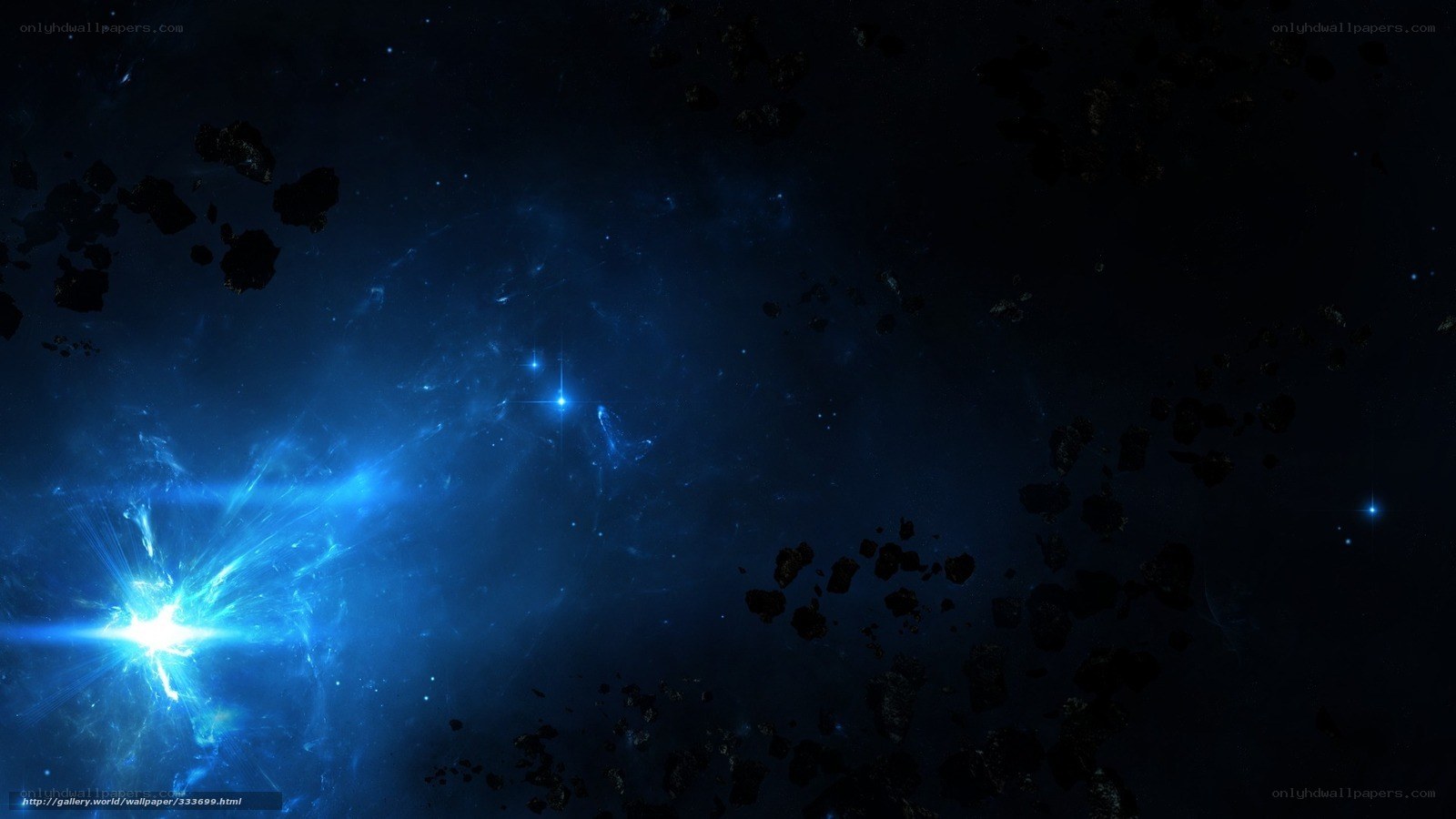 blue nebula in space