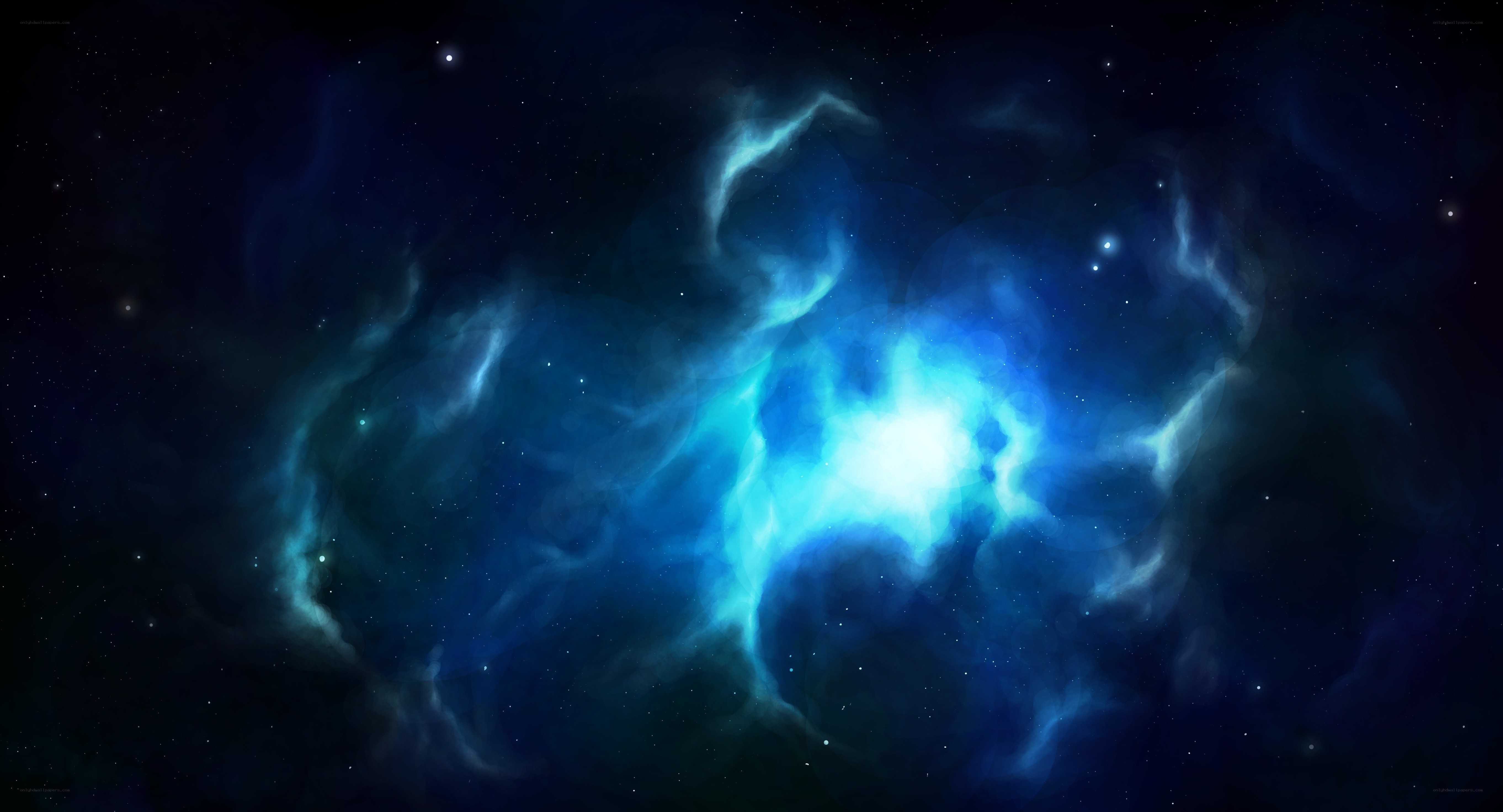 blue nebula in space