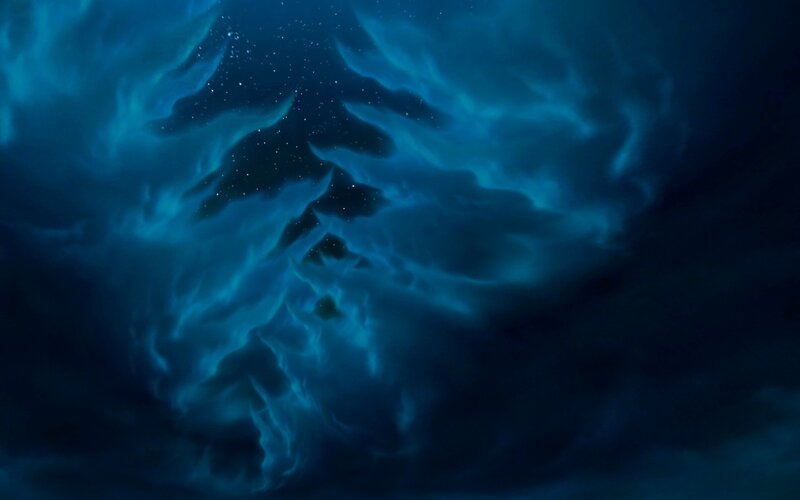 blue nebula in space
