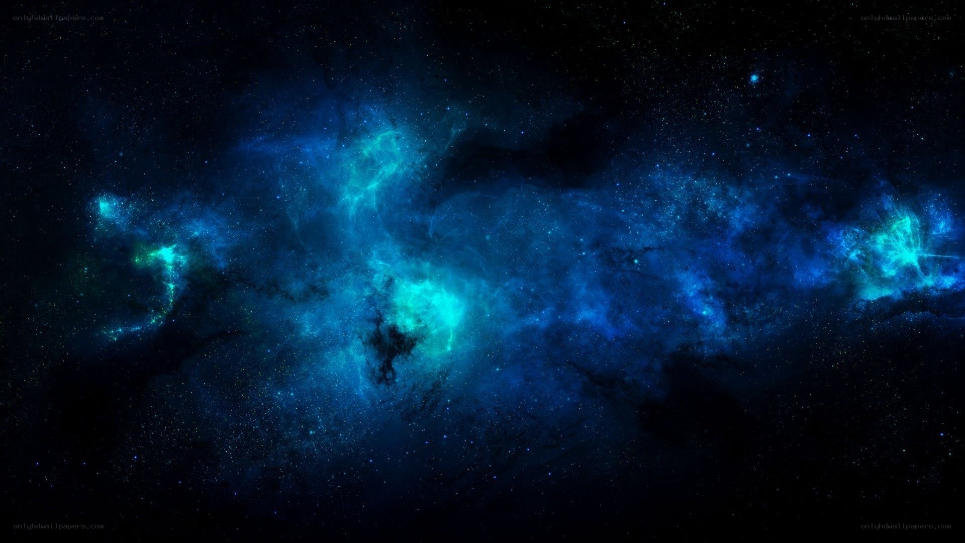 blue nebula in space