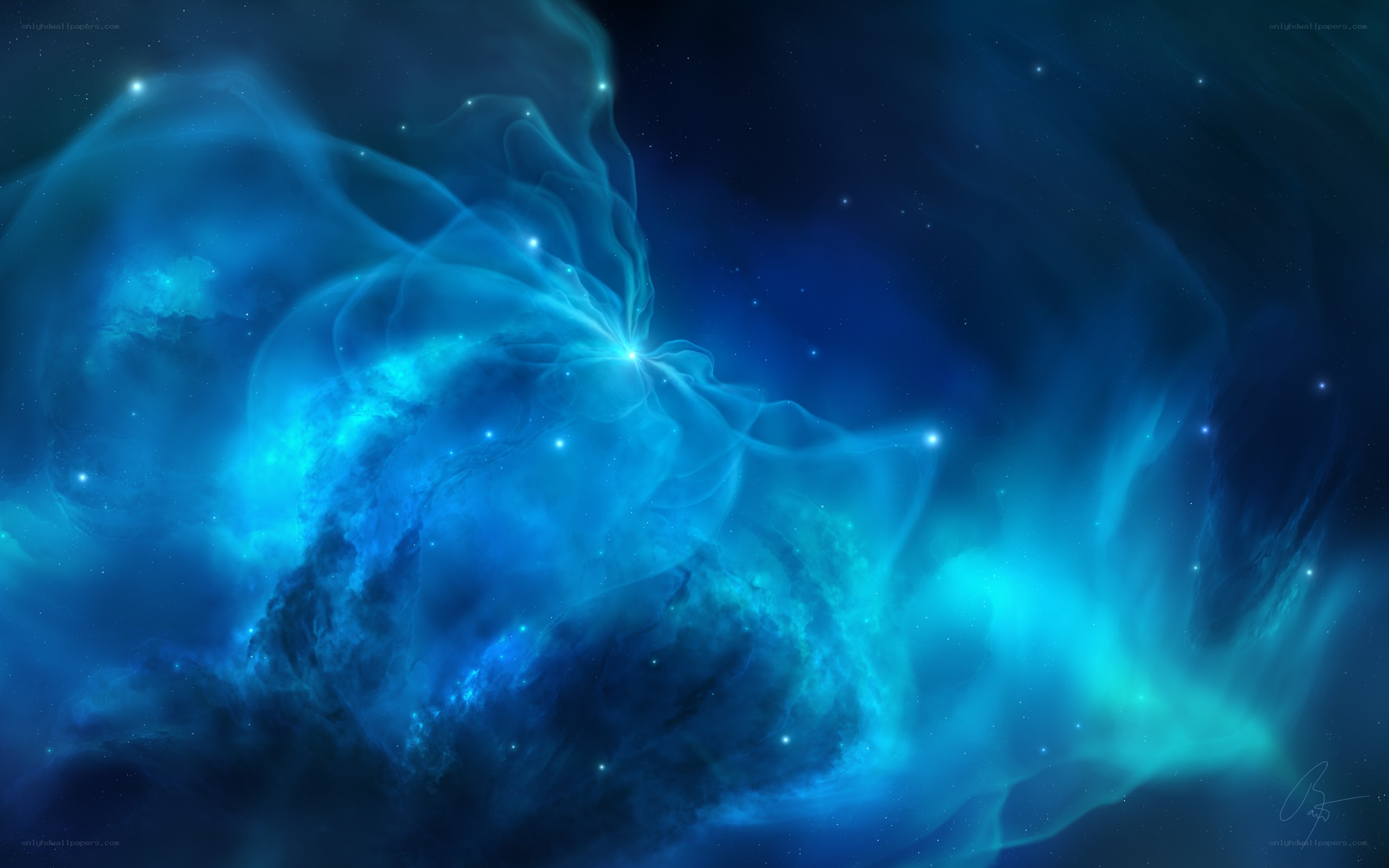 blue nebula in space