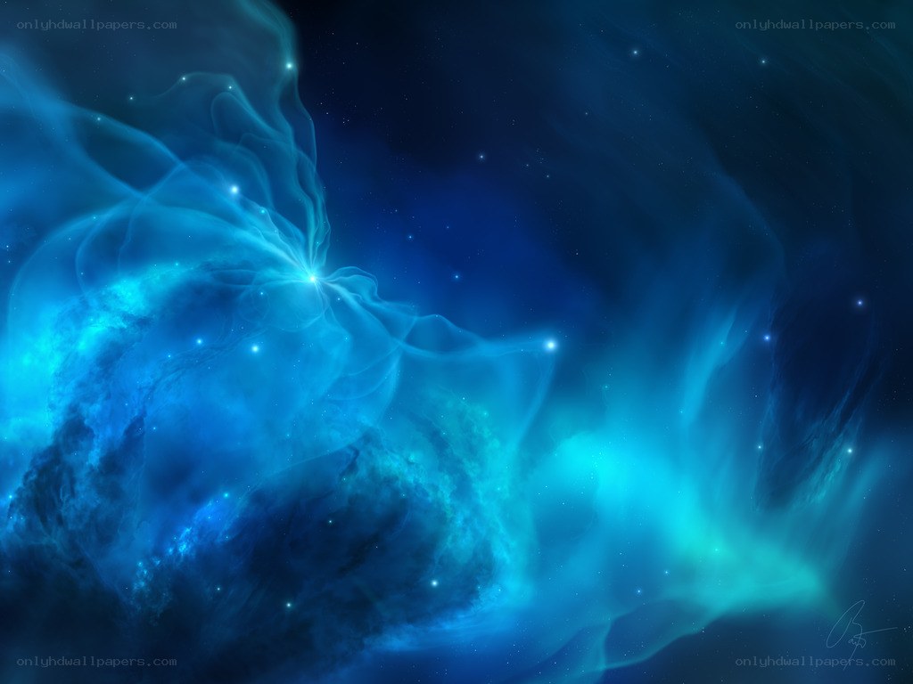 Blue nebula in space
