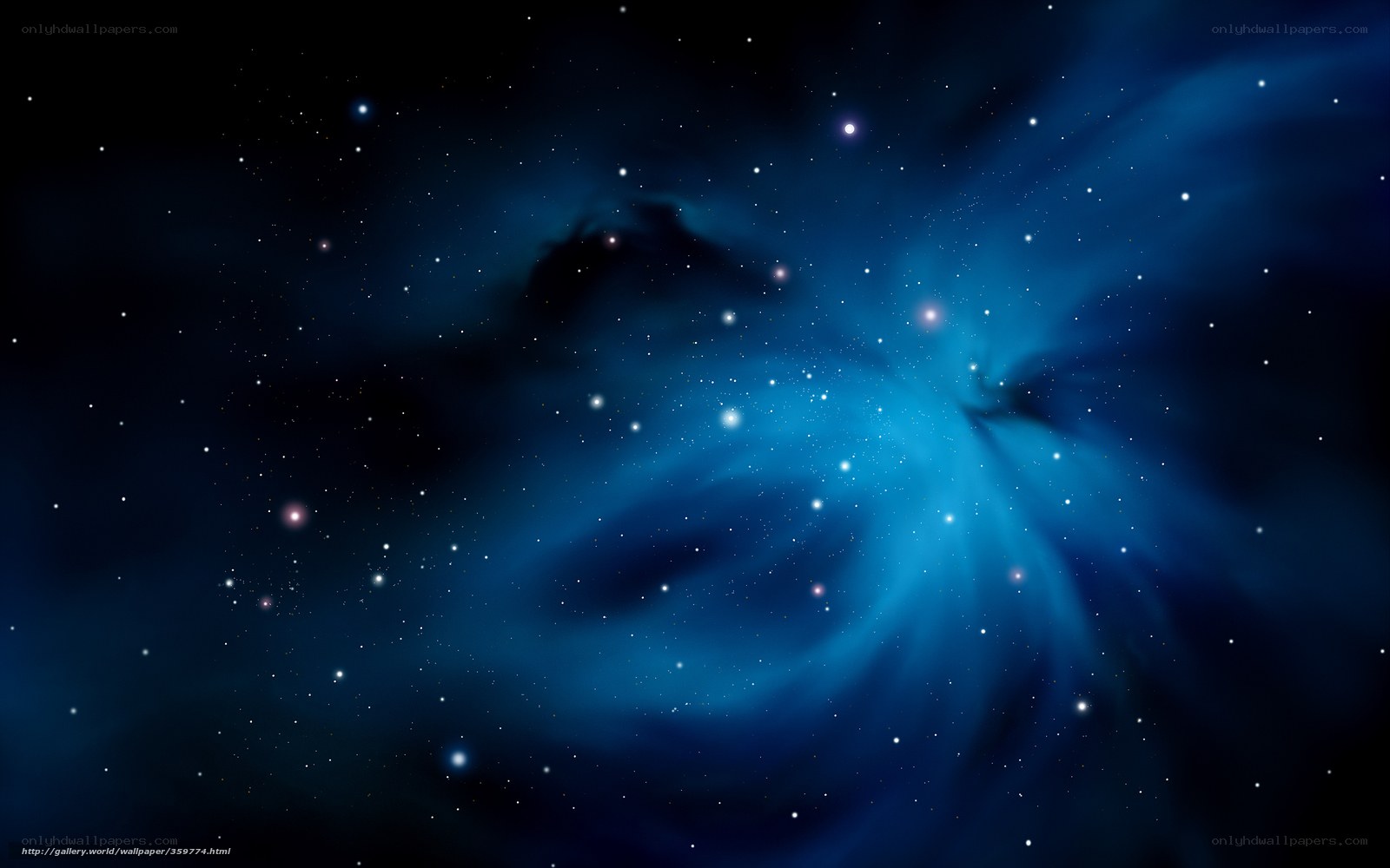 Blue nebula in space
