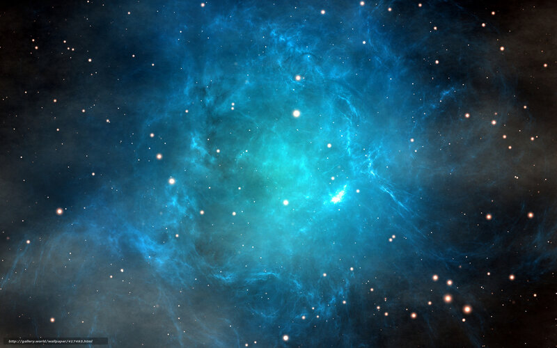 Blue nebula in space